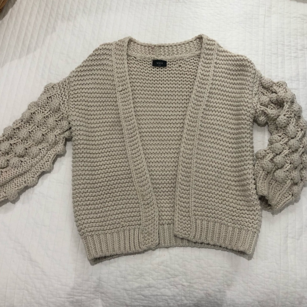 COPY - VICI knitted bubble sleeve cardigan